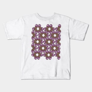 Purple and Olive Color Seamless Pattern Kids T-Shirt